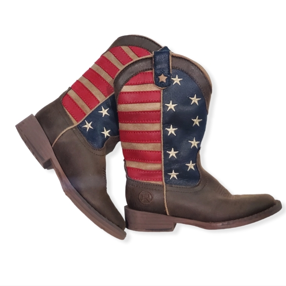 Other - Roper Boys American Patriot Round Toe Western Cowboy Boots Kids Size 10